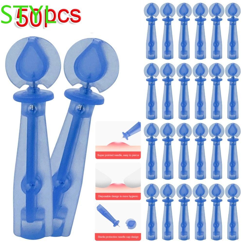 STYL 50 Cái / hộp Kim Hỗ trợ giảm mụn Dùng Một Lần, Dụng Cụ Tẩy Mụn Đầu Đen Chân Mụn Đầu Đen Dụng Cụ Tẩy Mụn Đầu Đen, Dụng Cụ Hút Mụn Xanh Chuyên Nghiệp Chăm Sóc Da Pimple Chân Thẩm Mỹ Viện
