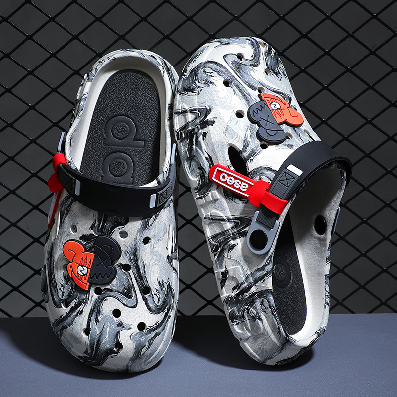 Giày EVA Lỗ Nam Mùa Hè 2025 Phong Cách Mới Chống Trơn Trượt Khử Mùi Đi Biển Dép Bên Ngoài Mặc DIY Thể Thao Dép Dép Nam Mùa Hè