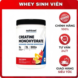 [500g ] Nutricost Creatine 500g - 100% Micro monohydrate bột tăng sức mạnh tăng cơ bắp tại WheySinhVien MB