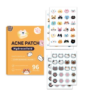 96 Cái / bộ Hoạt Hình Dễ Thương Mèo Mụn Miếng Dán PE Hydrocolloid Vô Hình Che Vết Bẩn Miếng Dán