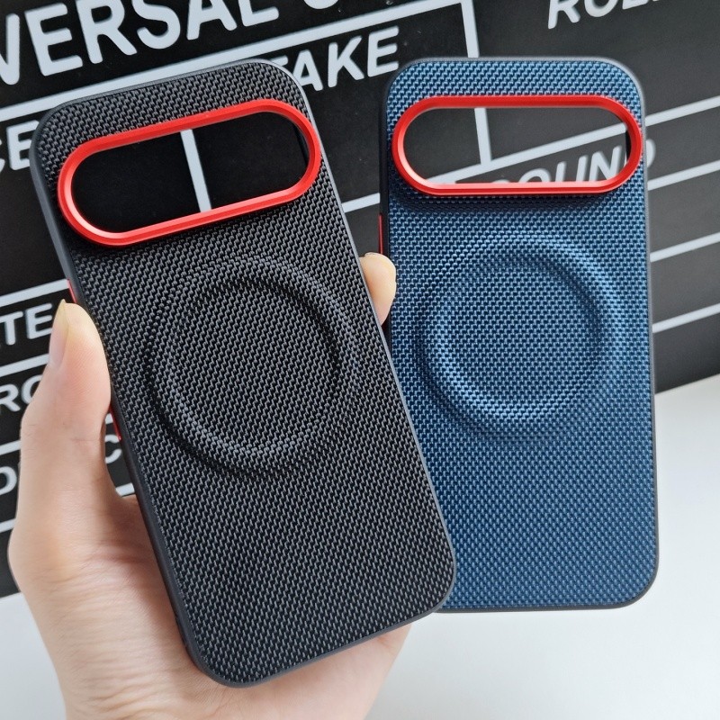 For Google Pixel 9 Pro XL 9A 10 Pro Magnetic Case Soft Hybrid TPU+Nylon+Metal Back Case Shockproof M