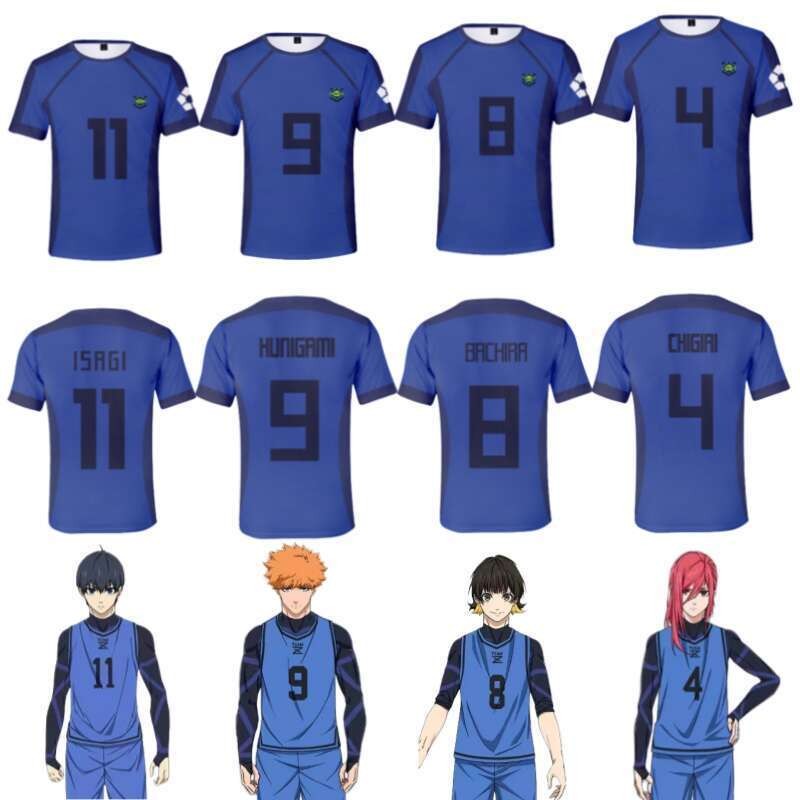 Áo cosplay bóng đá Anime Isagi Yoichi cho nhân vật Hyoma Chigiri và Meguru Bachira