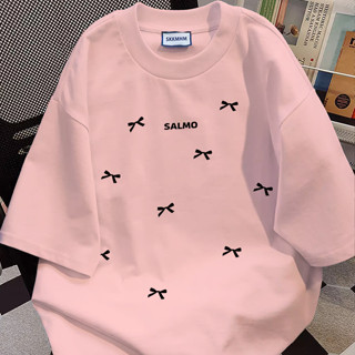 Áo thun ngắn tay in nơ đơn giản dành cho nữ mùa hè Ins Xu hướng Áo thun chui đầu mới đa năng