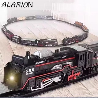  Đồ chơi tàu chở hàng đường sắt ALARION Bộ bài hát mô phỏng lắp ráp Bộ đường ray xe lửa Giáng sinh bằng điện Bộ đồ chơi đầu máy cổ điển có đèn âm thanh Đường sắt Xe ô tô Bé trai Bé gái 