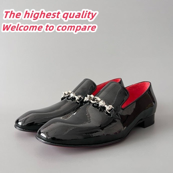 CL-Style Men's Luxury Loafers - Jet Black Patent Leather Dress-Casual Shoes 6380868