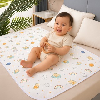 Tấm lót chống thấm Class A 3 lớp cotton chống thấm mềm mại, thoáng khí dành cho trẻ nhỏ và bé gái