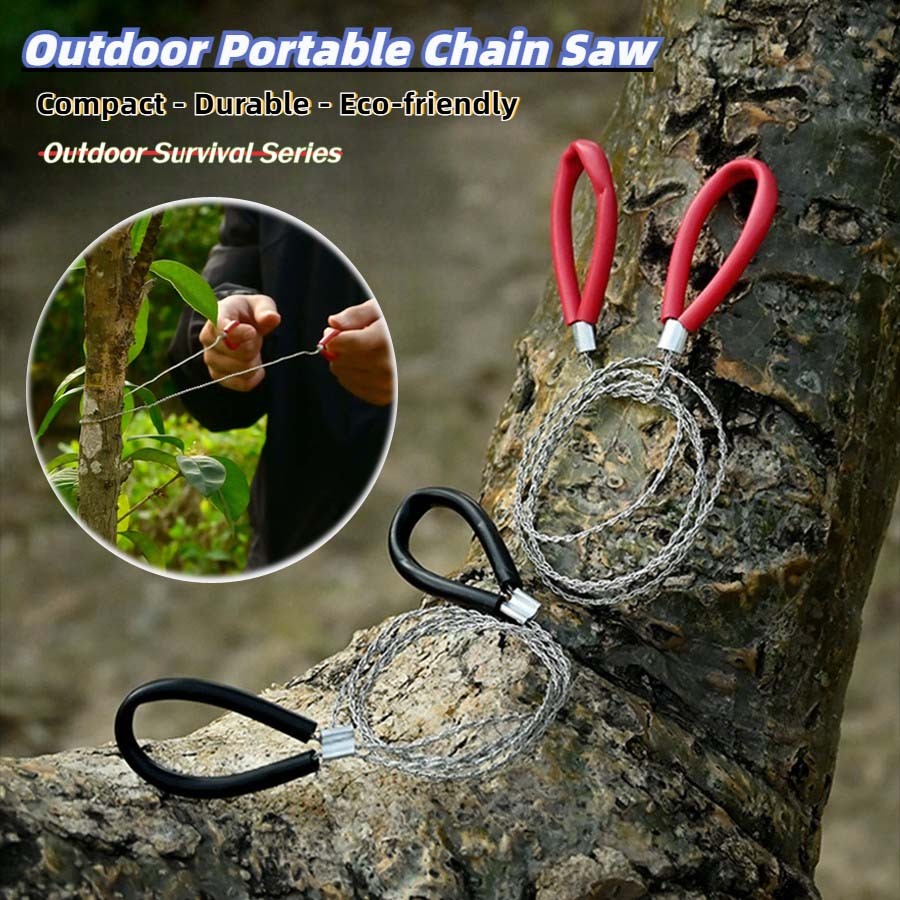 Hand-pulled Steel Cable Chain Saw Portable Stainless Steel Lifesaving Rope Saw Outdoor Survival Equi