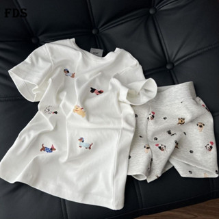 FDS In Hình Hoạt Hình Dễ Thương Chó Con Nữ Quần Short Tay Ngắn Bộ Đồ Ngủ Dành Cho Phụ Nữ Mùa Hè Trang Phục Thoải Mái Mới