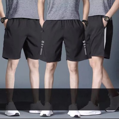 Quần Short Nam Giữa Eo Ống Thẳng Rời Thể Thao Và Thể Dục Quần Short Nhanh Khô Tối Giản TJH83 Seluar Pendek Lelaki Longgar Gaya Kasual