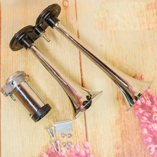  Còi hơi kèn tự sinh hơi óng loa dài 20CM-45CM mạ CROM dùng cho ô tô xe tải xe máy 12V 24V 