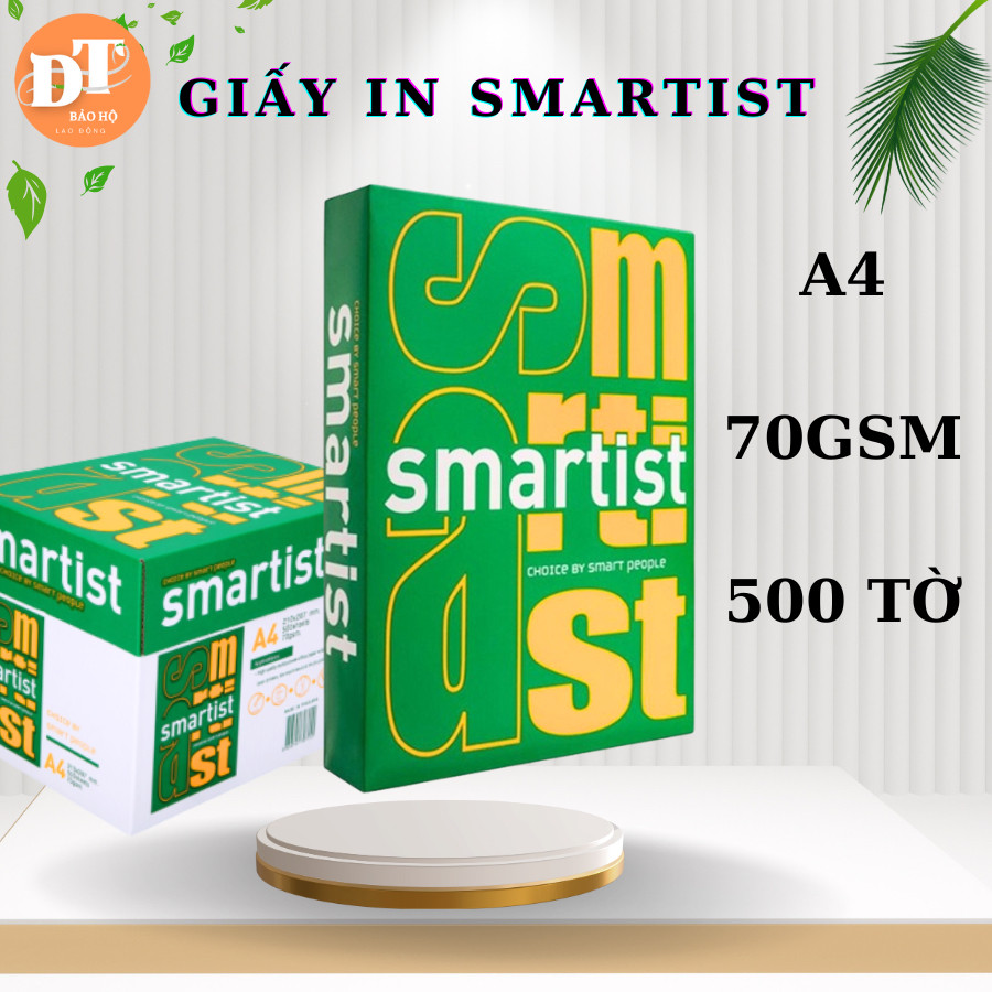 Ream 500 Tờ Giấy In Smartist A4 Định Lượng 70 gsm Giấy láng, mịn, trắng bóng_Chính hãng SMARTIST