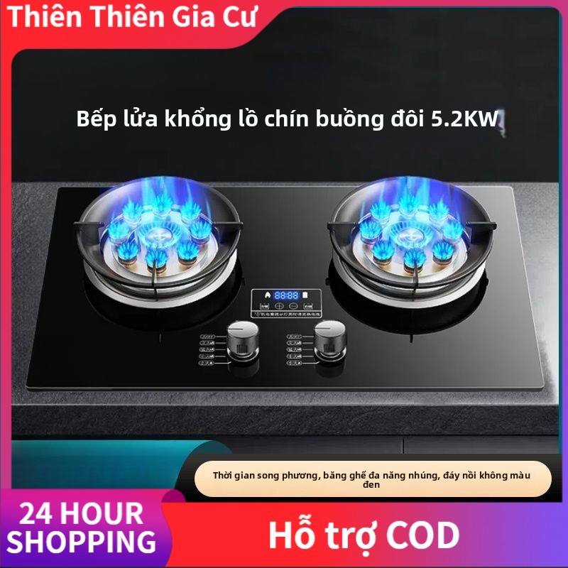 Bếp gas đôi đầu đốt, bếp gas tự nhiên tích hợp, bếp gas hóa lỏng để bàn, bếp gas chín lỗ, bếp gas ng