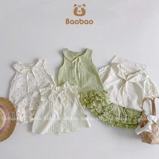 [BAOBAO-] VÁY THIẾT KẾ CỐM HOA - ÁO KEM KIỂU CÁCH ĐIỆU - CV XANH XINH XẮN CHO BÉ GÁI -M515