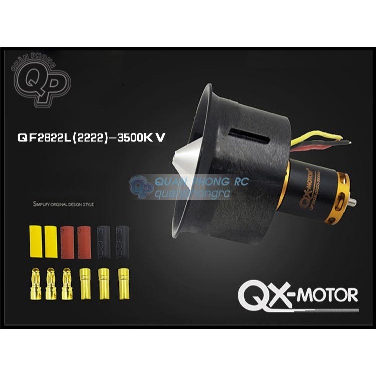 QX-Motor Ducted Fan 64mm 12 lá QF2822 3500KV (3-4S) dành cho máy bay cánh bằng