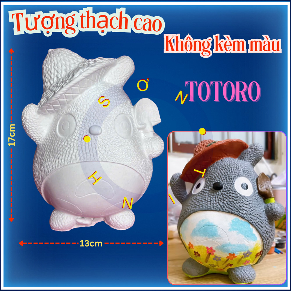 Tượng thạch cao TOTORO dễ thương M33 (Không kèm màu) Bé Tô Màu Tô Tượng, trò chơi trẻ em