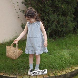 Mùa Hè Trẻ Em Bé Gái Ren Đầm Công Chúa Ngọt Ngào Trẻ Em Bé Gái cotton sundress Đầm Không Tay