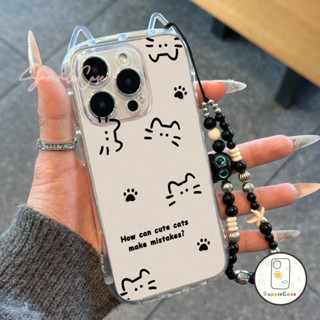 Ốp Lưng Cho IPhone 7 8 15 Plus 15 12 11 16 14 13 Pro Max XR X XS Max SE 2020 Vỏ Hộp Họa Tiết Mèo Vẽ Đơn Giản Sáng Tạo