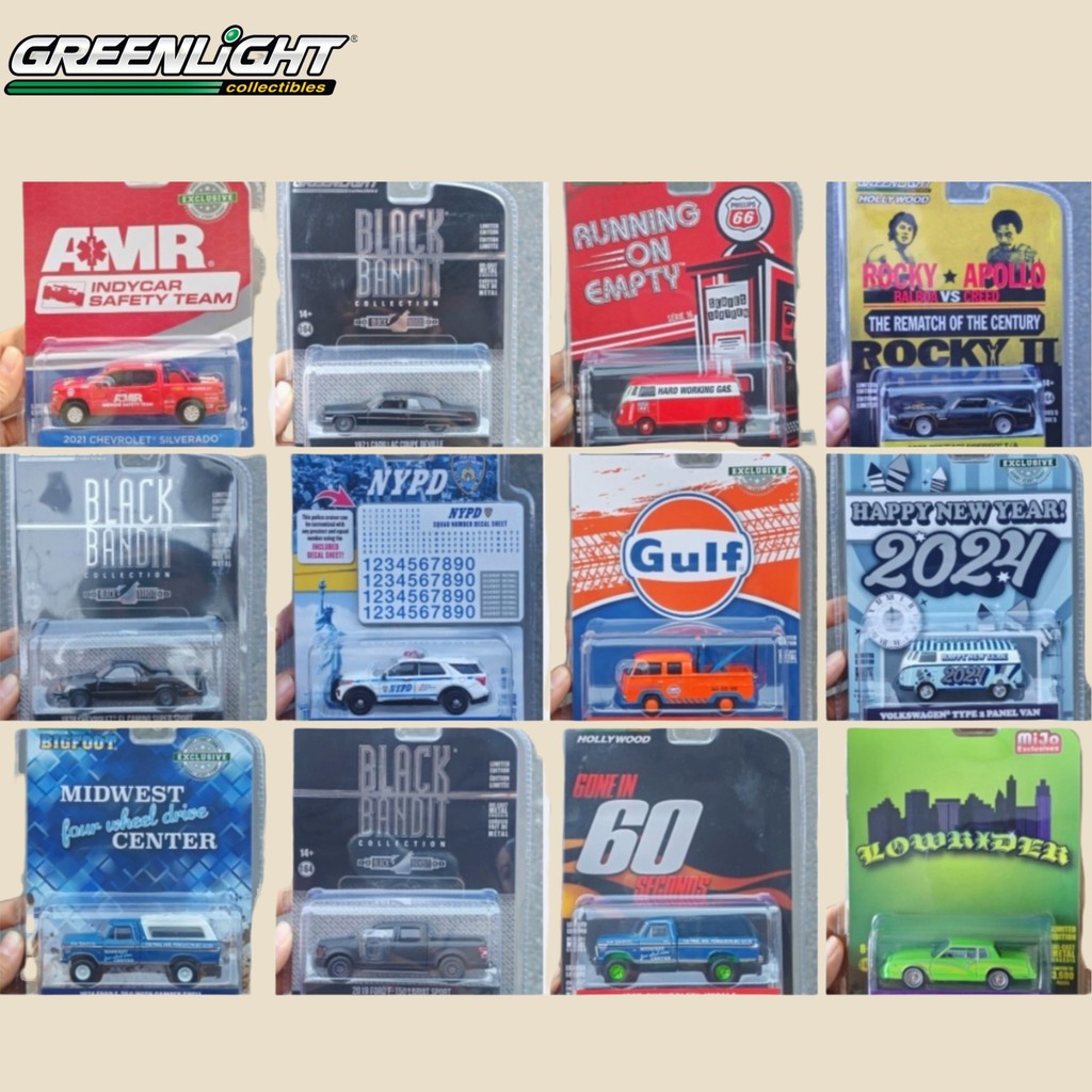 Greenlight 1/64 Chevrolet Impala Ford Mustang Dodge Challenger VW Bus Mô Hình Xe Diecast Đồ Chơi Bằn