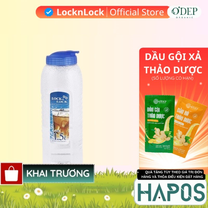 Bình đựng nước nhựa LocknLock PET an toàn dung tích 1.5L Chính hãng  HAP731  - HAPOS LOCKNLOCK OFC