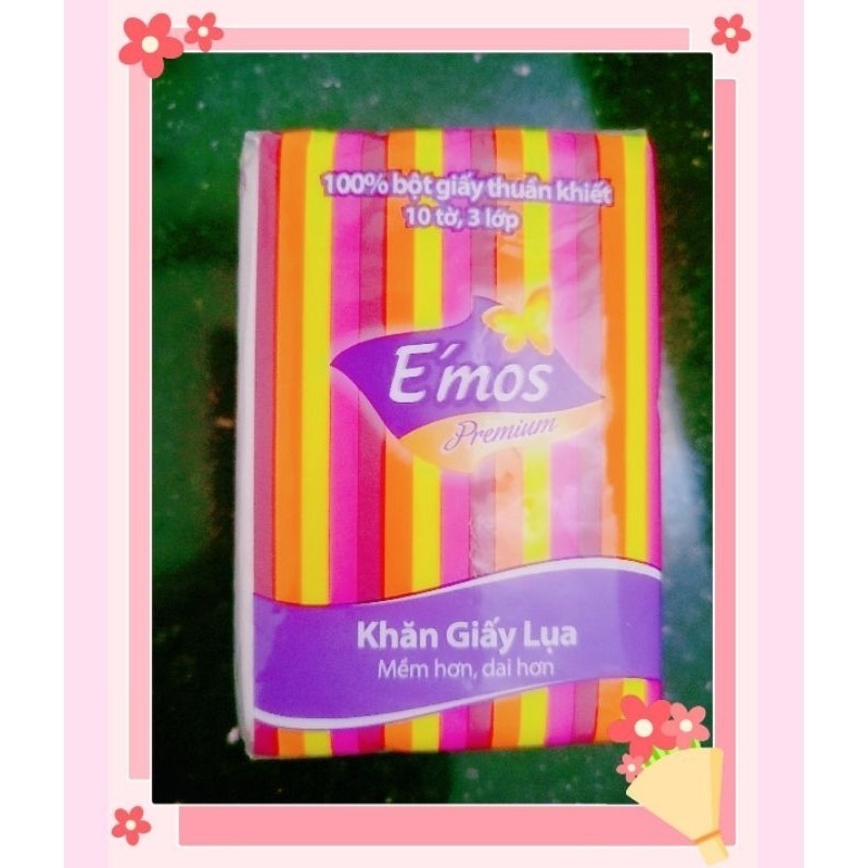 🎉Khăn Giấy Emos Hồng Chất Bột Giấy Thuần Khiết 3 Lớp Cao Cấp Chính Hãng🎉