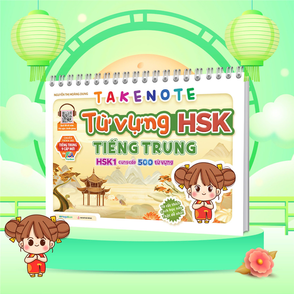 Sách - Takenote Từ vựng HSK 1 Tiếng Trung (cung cấp 500 từ vựng) - Chuẩn trình độ tiếng trung 9 cấp 