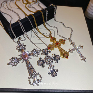  DREZEW Vòng cổ mặt dây chuyền chéo kim cương Châu Âu và Mỹ cổ điển cá tính chuỗi xương đòn nhẹ sang trọng trang trí vòng cổ cao cấp dành cho nữ 