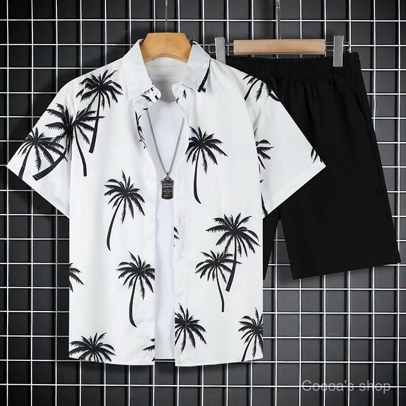 New Product Promotion[Island Style]Summer Island Wear Hainan Sanya Hawaiian Shirt Men Beach Shorts C