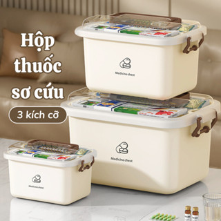  Hộp đựng thuốc sơ cứu hai lớp cỡ lớn có nắp bảo quản tay cầm tiện lợi Hộp nhựa đựng đồ đa năng DINO 
