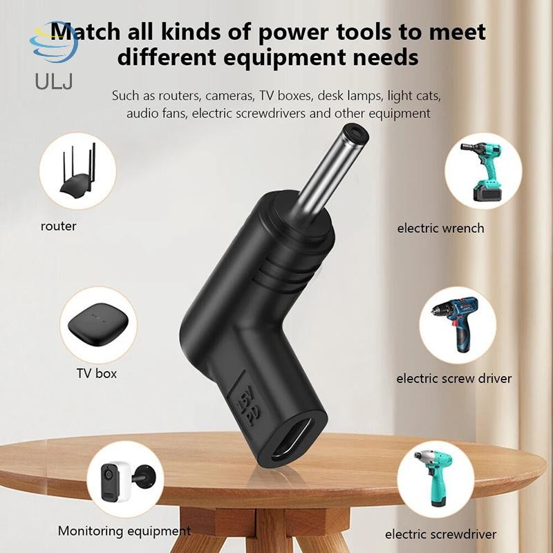 ULJ USB C PD To Power Connector Universal 5 / 9 / 12V Type C To Jack Cắm Bộ Chuyển Đổi Sạc Cho Bộ Đị