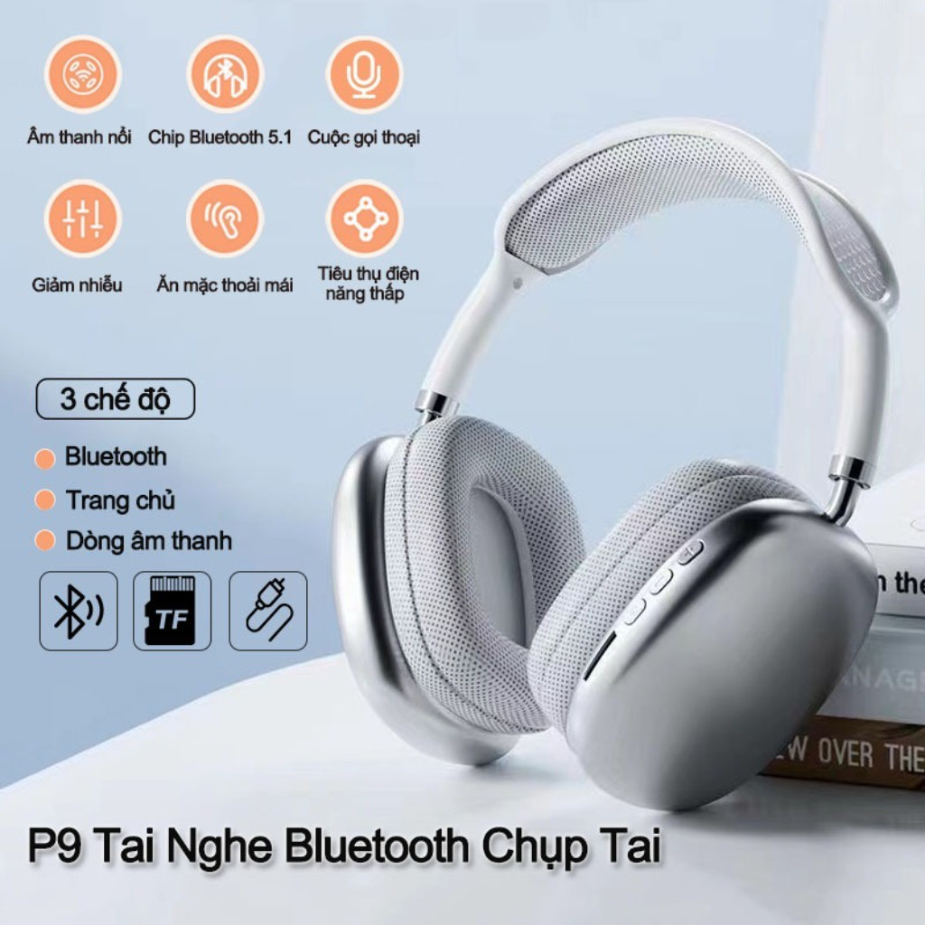 Tai nghe Bluetooth P9 Tai nghe không dây có micrô Tai nghe chơi game HiFi