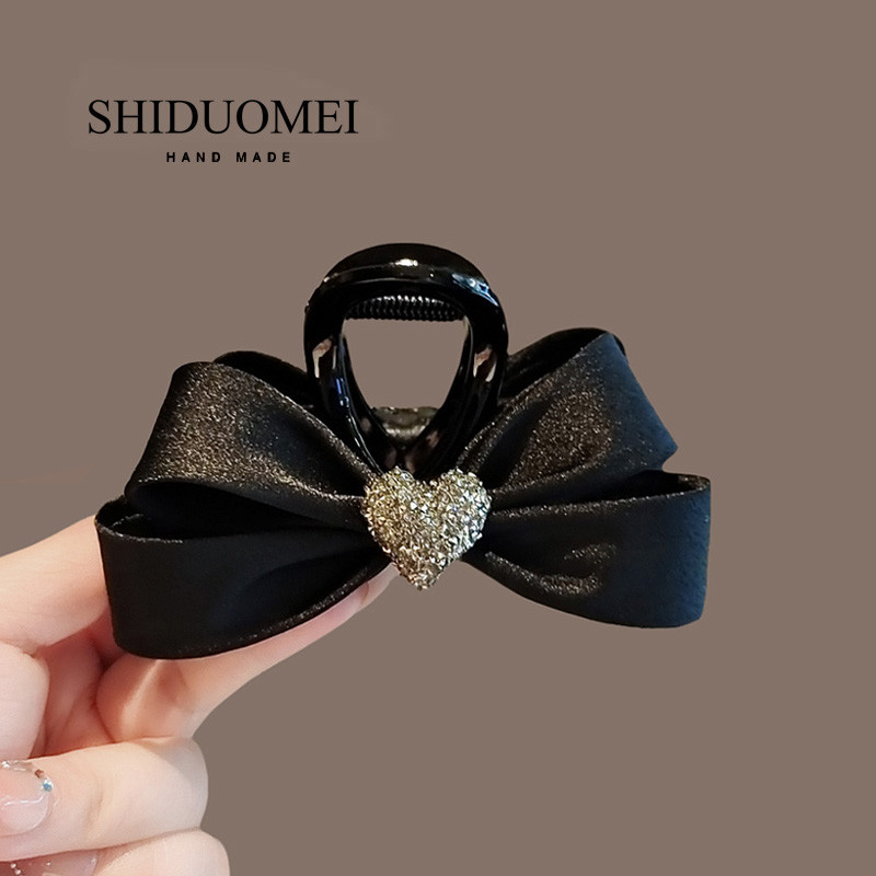 Hàn Quốc Kim Cương Giả Tình Yêu Nơ Lấy Kẹp Nữ Đầu Lưng Trung Bình Cá Mập Kẹp Phụ Kiện Tóc Thời Trang