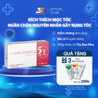 Viên Uống Complidermol 5α - Chống Rụng Tóc Do Rối Loạn Nội Tiết Tố Nữ, Kích Thích Mọc Tóc Hiệu Quả Hộp 60 Viên