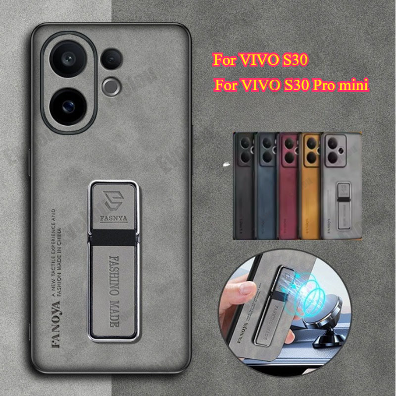 Dành Cho VIVO S30 Pro Mini Da Cừu Da Cứng Dành Cho VIVO S30 Fundas Chống Sốc Mờ Silicon Ốp Lưng Kick