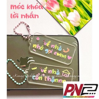 Móc khoá lời nhắn nền trong siêu xinh - MONMIN SHOP