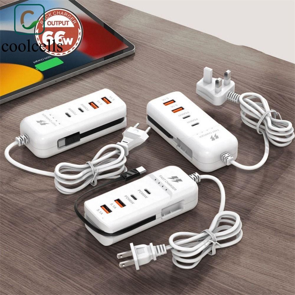 Bộ sạc điện thoại COOLCELLS, Ổ cắm sạc USB 66W USB / Type C, Sạc nhanh an toàn nhiều cổng 2 cổng USB