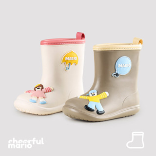Cheerful Mario 2-9 Tuổi Nhân Vật Hoạt Hình Giày Đi Mưa Cho Bé Siêu Nhẹ Chất Liệu eva Chống Mài Mòn Chân Chống Thấm Nước giày cao su đi mưa