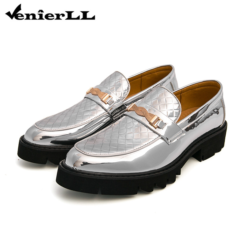 Nam Da Nền Tảng Chunky Slip-On Penny Loafers Cổ Điển Mũi Tròn Lug Đế Kinh Doanh Giày Công Sở Chính T