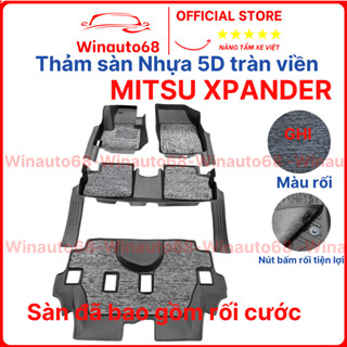  Thảm lót sàn NHỰA 5D xe Mitsubishi XPANDER - Mẫu TPE Tràn viền bậc cửa Dễ vệ sinh chống thấm nước- Mẫu BẬC DÀI 