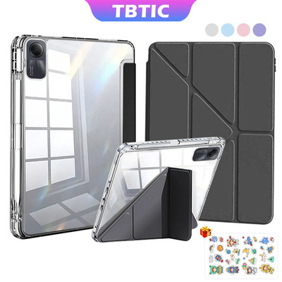 TBTIC Cho Redmi Pad SE 11 Inch 2023 Ốp Lưng Có Bút Chì Khe Cắm Bút Acrylic Vỏ Cứng Tự Động Đánh Thức Trong Suốt