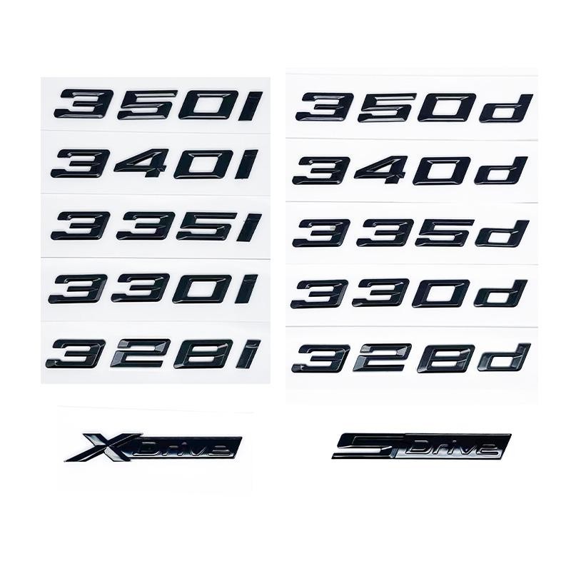 Biểu tượng chữ cái màu đen bóng GT ABS cho BMW 3 Series E46 E90 F30 - 320i 320d 325i 325d 330i XDriv