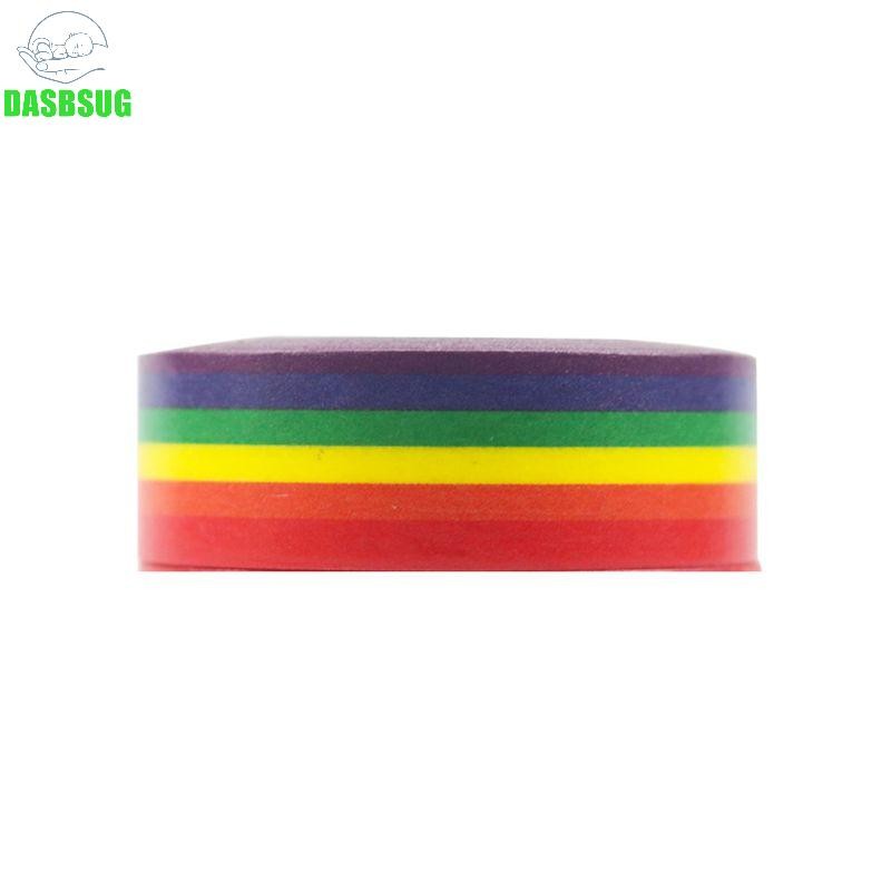 1PC Rainbow Washi Tape School Supplies Stationery Tape Office Stationery 15mm