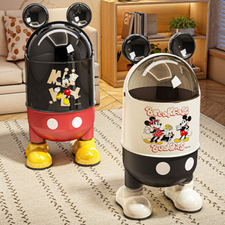 Hộ Gia Đình Mickey Thùng Rác Phòng Khách Ánh Sáng Sang Trọng Cao Cấp Hoạt Hình Thùng Rác Lưu Trữ Giá Trị Cao Phòng Ngủ Nhà Bếp Giỏ Giấy Lớn Có Nắp