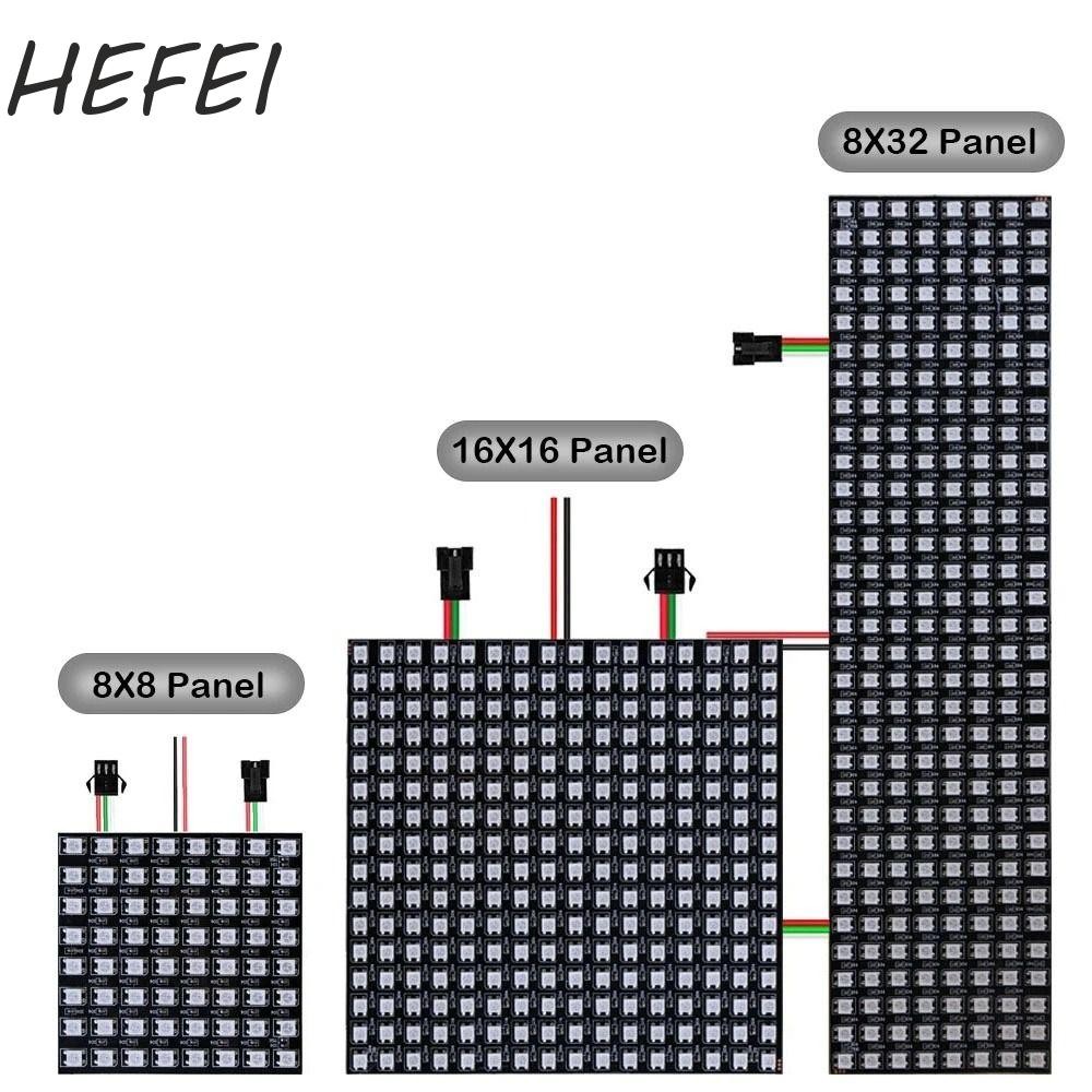 Bảng điều khiển ánh sáng HEFEI Đèn LED RGB đầy màu sắc linh hoạt WS2812B 8x8 16x16 8x32 với đèn bảng