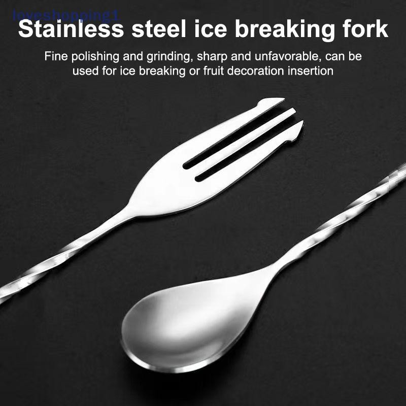 Loveshopping Cocktail Muddler Và Muỗng Trộn, Thép Không Gỉ Cocktail Muddler Home Bar Bartender Tool 