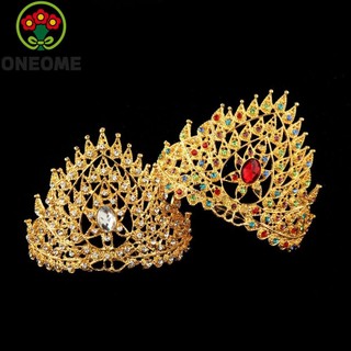 ONEOME Thái Thái Lan, Vương miện đính đá đầy màu sắc truyền thống, Đồ trang trí tóc thanh lịch Mũ nón Công chúa sáng bóng Lược chải tóc đám cưới