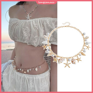 Con Sao Biển Eo Dây Xích Nữ Phong Cách Bohemian Ngọc Trai Mặt Dây Chuyền Cơ Thể Gợi Cảm Bên Biển Du Lịch Ảnh Phụ Kiện