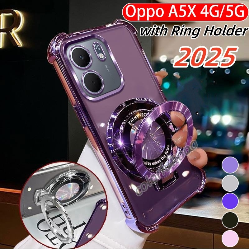 Ốp Mềm Oppo A5X 2025 Cho Oppo A5X A 5X A 5 OppoA5 OppoA5X 4G 5G Vỏ Chống Sốc Thạch Trong Suốt Có Giá