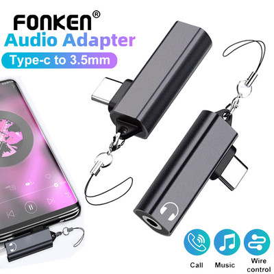 Fonken Type-C sang 3,5mm Bộ chuyển đổi âm thanh Jack cắm 3,5 mm Bộ chuyển đổi tai nghe cho máy tính bảng điện thoại Máy tính xách tay