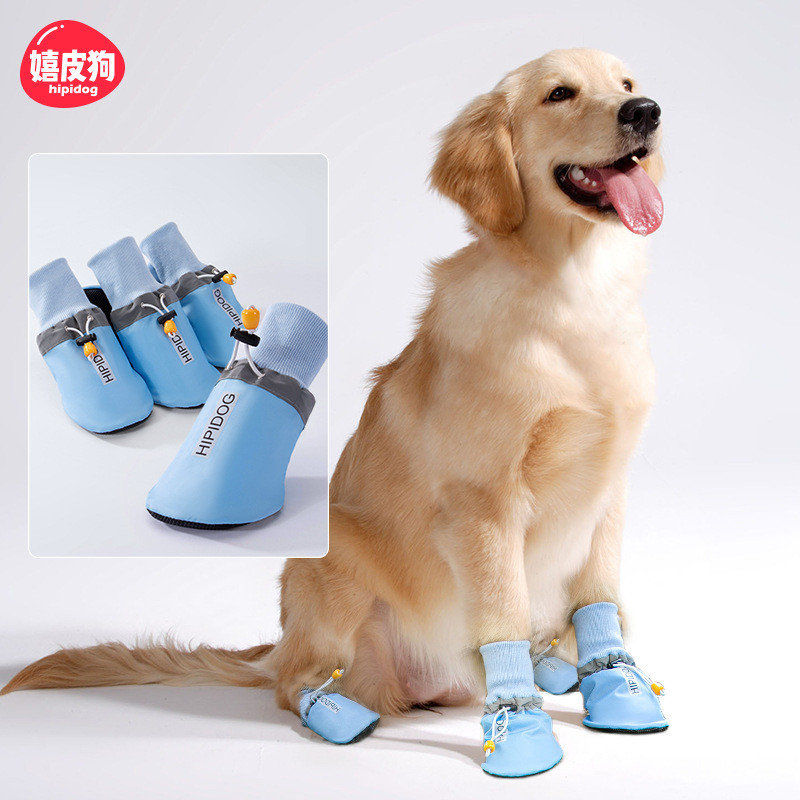 【Ready Stock】 Dog English Printed Big Dog Shoes Four Seasons Breathable Medium Large Dog Go out Boot
