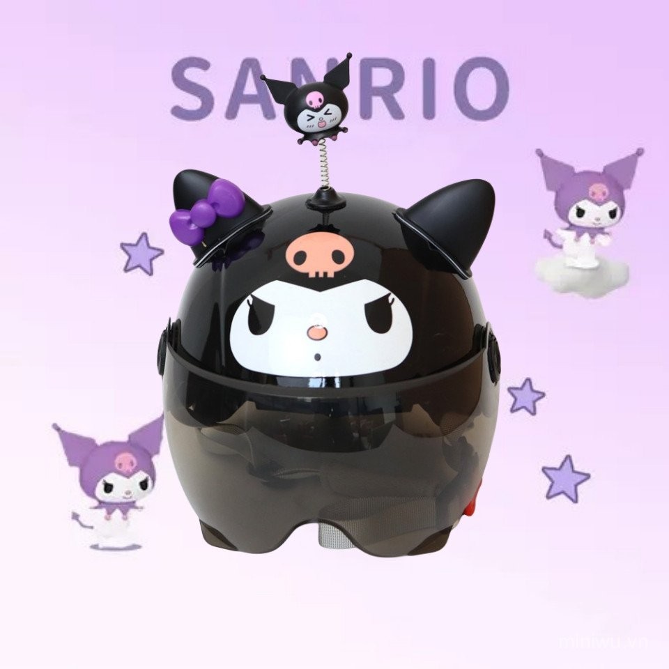 Kuromi Mũ Bảo Hiểm Hoạt Hình Người Lớn Trẻ Em Xe Điện Nửa Mũ Bảo Hiểm Nhẹ Hoạt Hình Dễ Thương Mũ Bảo